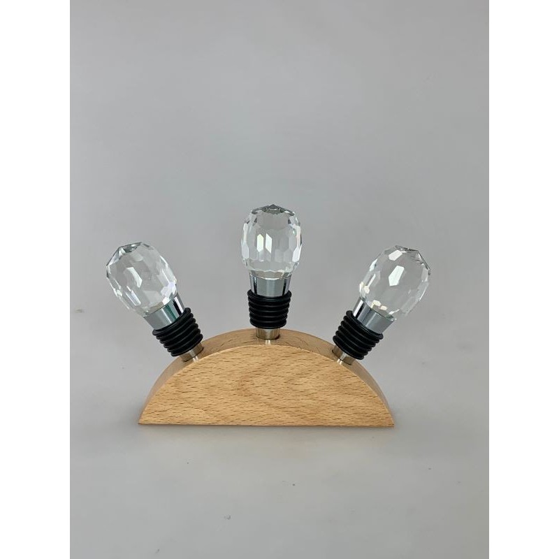 Set 3 bouchons à vin CRYSTAL – Inox 18.0 – miroir | Lebrun Couverts