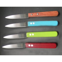Couteau d'office - manche bois - lame unie - rouge / red