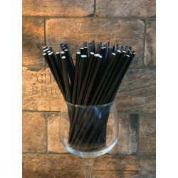 Boite de 50 pailles papier noir - 6mm x 200mm - LEBRUN Couverts