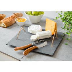 1 Couteau Fromage Laguiole - Imitation Bois - Manche Plastique - Inox