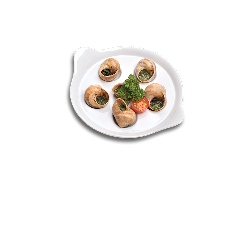 Plat rond à escargots porcelaine 6 trous